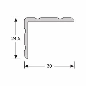 Duo-hoeklijn zelfklevend 24,5 x 30 mm RVS geborsteld - 300 cm - afbeelding 2