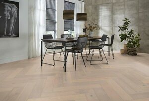 Floorlife - Beverly hills visgraat 4102 Rustiek wit geolied (Parket) - afbeelding 3