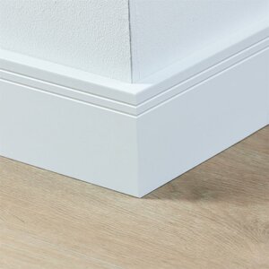 Folieplint plint 90x15 - Milaan wit RAL 9010 - afbeelding 2