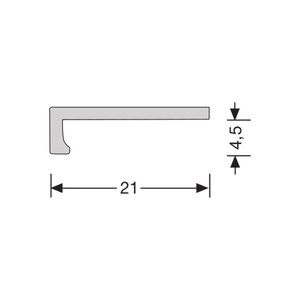 Hoeklijnprof zelfklevend 4,5mm t.b.v. PVC klik zwart - 3 mtr. - afbeelding 2