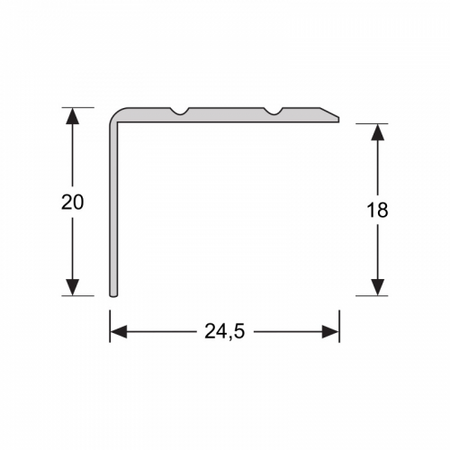 Hoeklijnprofiel zelfklevend 20mm - RVS - 1 mtr.