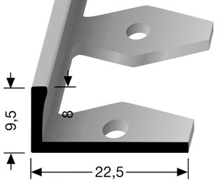 Küberit - Eindprofiel 303 F0 Natuur (EB) Open Geponst - 250 cm