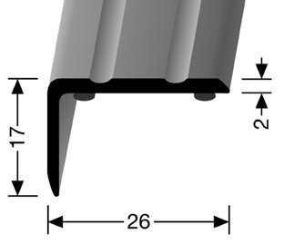 Küberit - Hoekprofiel zelfklevend 237 F2 RVS look - 270cm