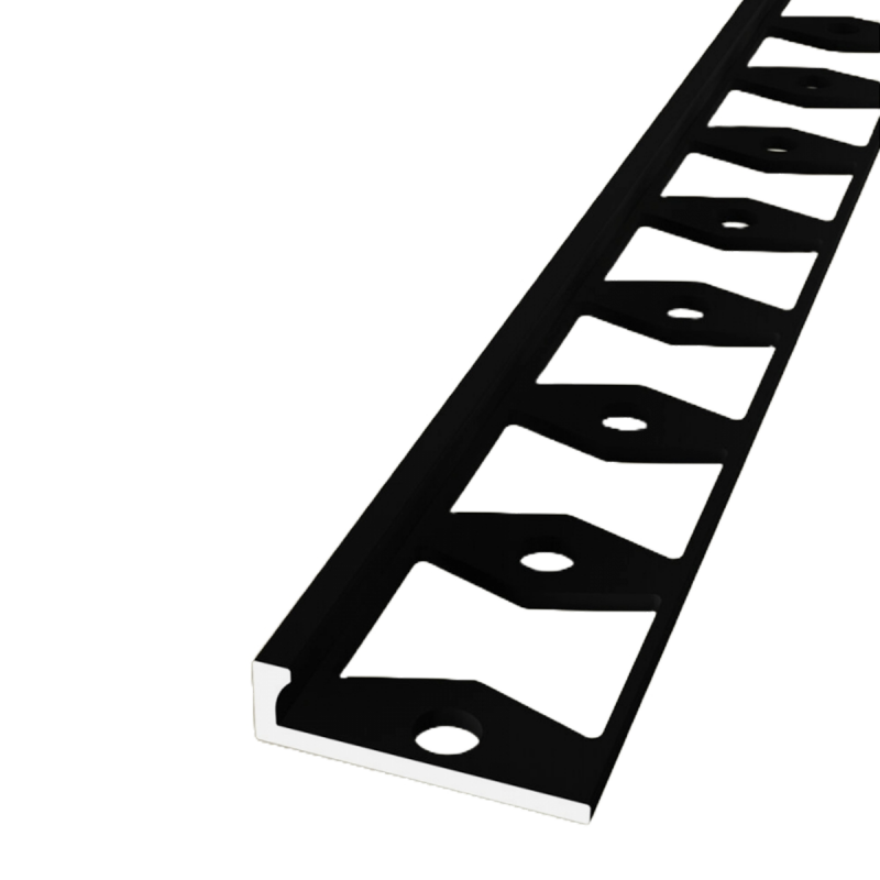 Küberit - In-egaliseer eindprofiel tot 4,5mm PVC zwart gepoeder (250 cm)