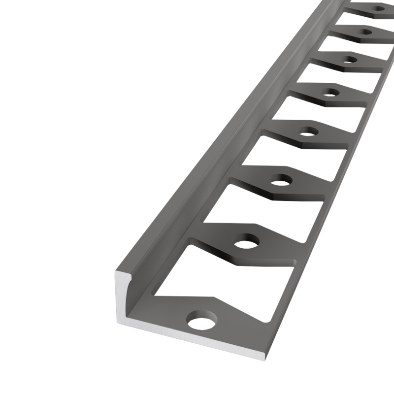 Küberit - In-egaliseer eindprofiel tot 6mm PVC RVS (250 cm)