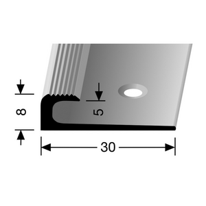 Küberit - Inschuif eindprofiel 806 8mm t.b.v. 5mm PVC RVS - 250cm - afbeelding 2