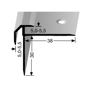 Küberit - Inschuif trapneusprofiel tot 5,5mm PVC brons - 250 cm - afbeelding 2