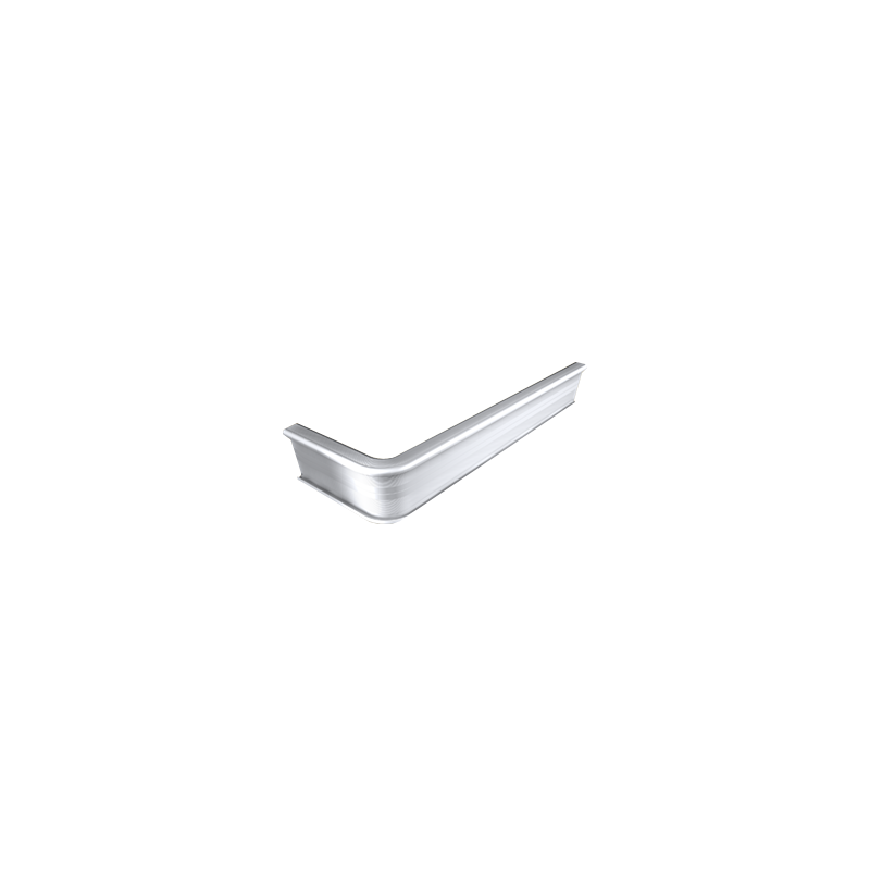 Küberit - Inschuif trapprofiel 845 hoek links 3mm PVC zilver - 100 cm