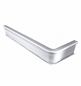 Küberit - Inschuif trapprofiel 845 hoek rechts 3mm PVC zilver - 100 cm - afbeelding 1
