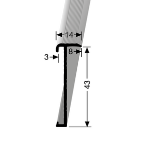 Küberit - Inschuif trapprofiel 845 hoek rechts 3mm PVC zilver - 100 cm - afbeelding 2