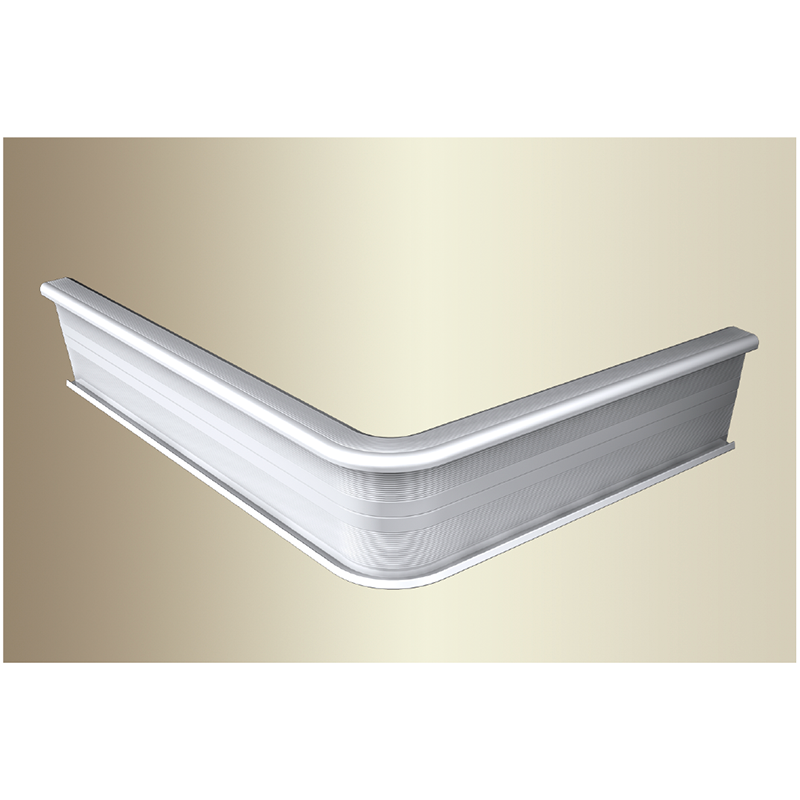 Küberit - Inschuif trapprofiel 846 hoek 90gr tot 3mm PVC zilver - 30 cm