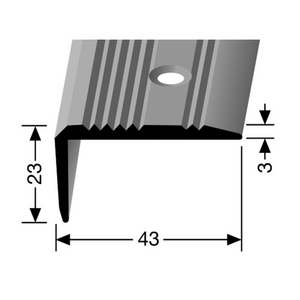 Küberit - Trapneusprofiel 225 43x23mm brons grof antislip - 300 cm - afbeelding 2