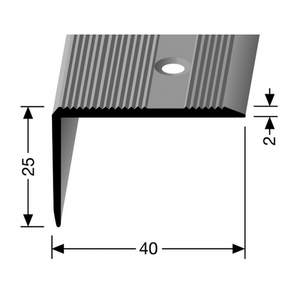 Küberit - Trapneusprofiel 40x25mm brons fijn antislip - 300 cm - afbeelding 2
