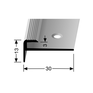 Küberit - Trapneusprofiel 809 t.b.v. 2-3mm PVC 30x13mm RVS - 250 cm - afbeelding 2