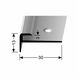 Küberit - Trapneusprofiel 809 t.b.v. 2-3mm PVC 30x13mm zilver - 250 cm - afbeelding 2