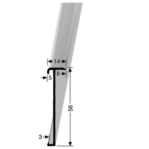 Küberit - Trapneusprofiel 846 Zwart mat F16 14x56mm t.b.v. 2-3mm PVC - 300cm