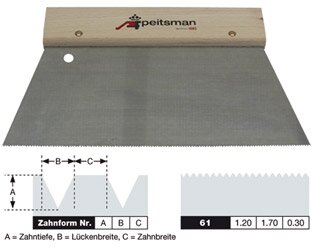 Lijmkam PF 25cm fijn 61