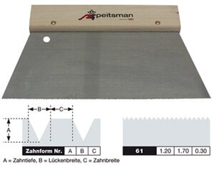Lijmkam PF 25cm fijn 61