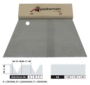 Lijmkam PF 25cm fijn a2 (of vergelijkbaar)