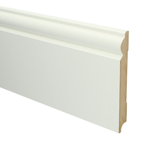 MDF Barok plint 150x18 wit voorgelakt RAL9010 - lengte 240cm