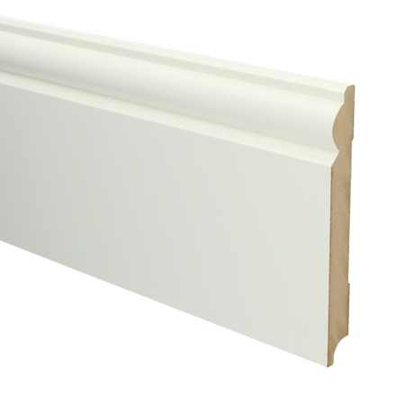 MDF Barok plint 150x18 wit voorgelakt RAL9010 - lengte 240cm