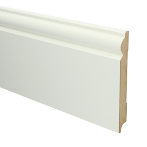 MDF Barok plint 150x18 wit voorgelakt RAL9010 - lengte 240cm