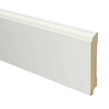 MDF Eigentijdse plint 115x18 wit voorgelakt RAL9010 - lengte 240cm