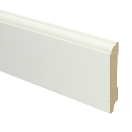 MDF Eigentijdse plint 90x15 wit voorgelakt RAL9010 - lengte 240cm