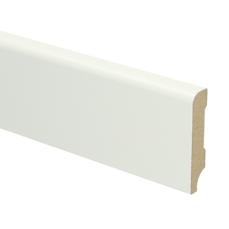 MDF Koloniale plint 60x12 voorgelakt RAL9010 - lengte 240cm