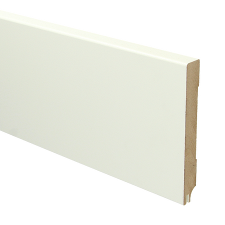 MDF Moderne plint 120x15 voorgelakt RAL9010 + uitsparing - lengte 240cm - afbeelding 1
