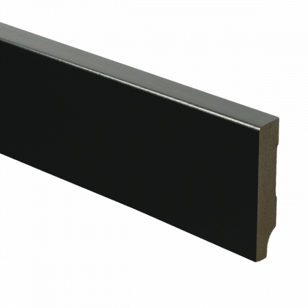 MDF Moderne plint 55x12 voorgelakt RAL9005 - lengte 240cm