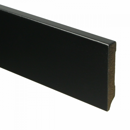MDF Moderne plint 70x12 voorgelakt RAL9005 - lengte 240cm (Bundel 10 stuks)