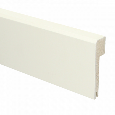 MDF Renovatieplint Klassiek 85x22 wit voorgelakt RAL9010 + uitsparing - lengte 240cm - afbeelding 1