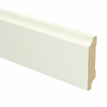 MDF Retro plint 70x15 wit voorgelakt RAL9010 - lengte 240cm