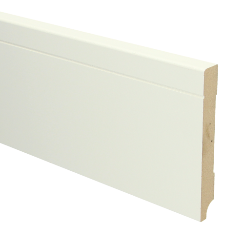 MDF Tijdloze plint 120x15 wit voorgelakt RAL9010 - lengte 240cm
