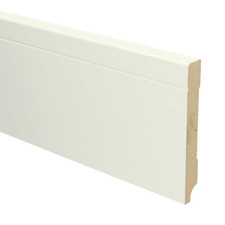 MDF Tijdloze plint 120x15 wit voorgelakt RAL9010 - lengte 240cm