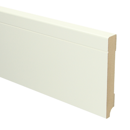 MDF Tijdloze plint 120x18 wit voorgelakt RAL9010 - lengte 240cm