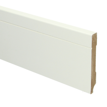 MDF Tijdloze plint 90x12 wit voorgelakt RAL9010 - lengte 240cm