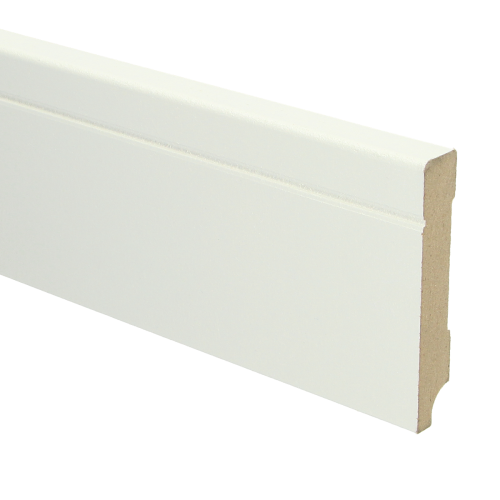 MDF Tijdloze plint 90x15 wit voorgelakt RAL9010 - lengte 240cm