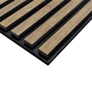 Silentlines lattenwand tegel walnoot - 2 tegels van 553x553x22mm