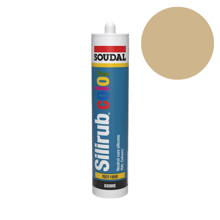 Soudal - Silirub Color Siliconenkit RAL 1001 - 300ml - afbeelding 1