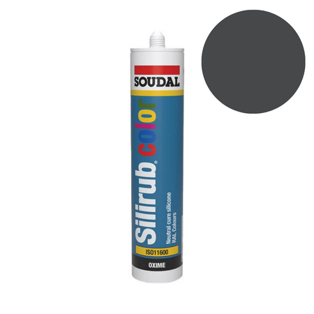 Soudal - Silirub Color Siliconenkit RAL 7021 - 300 ml - afbeelding 1