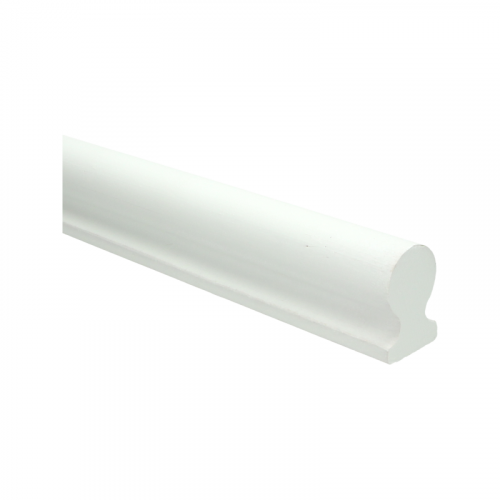 Trapleuning wit gegrond sleutelgat 40x60 mm 300cm