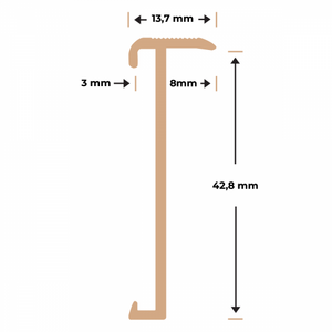 Trapneusprofiel PVC brons 14x43mm - 300cm - afbeelding 2