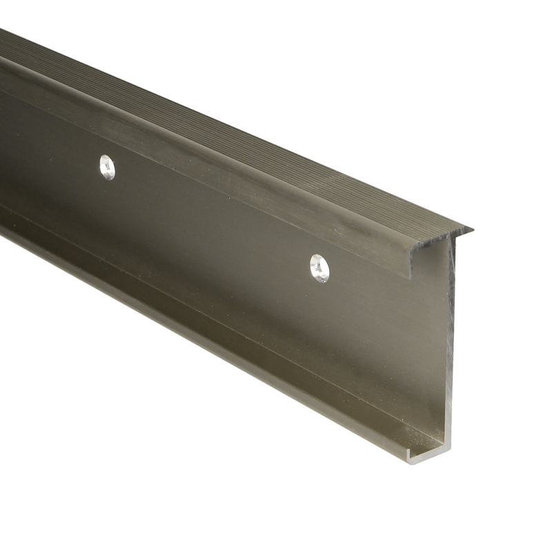 Trapprofiel 60 mm voor laminaat 7-9,5 mm RVS look geborsteld 3mtr.
